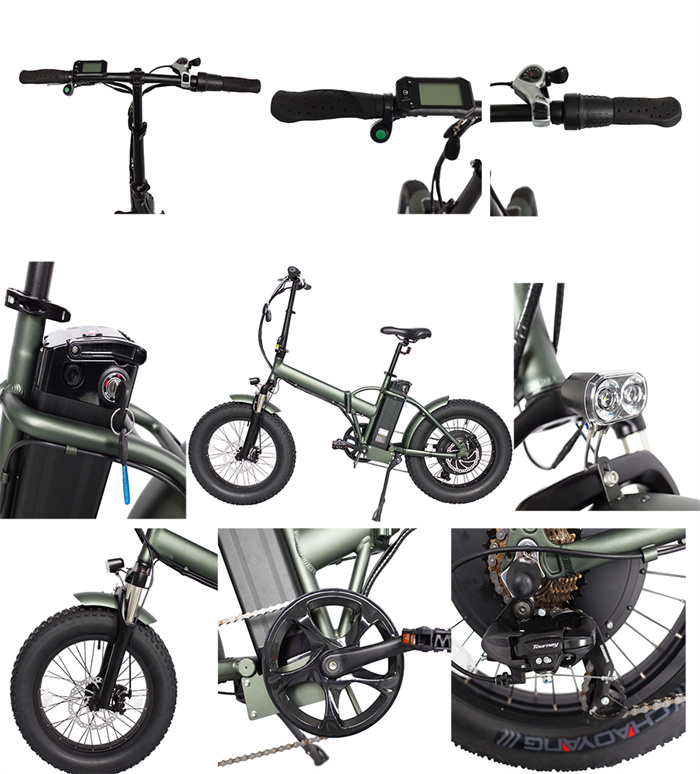 20 Inch mini folding 1000w e bike big wheel electric bike