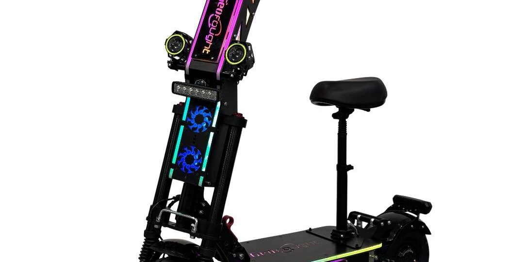 Adult electric scooter with seat for city commuting