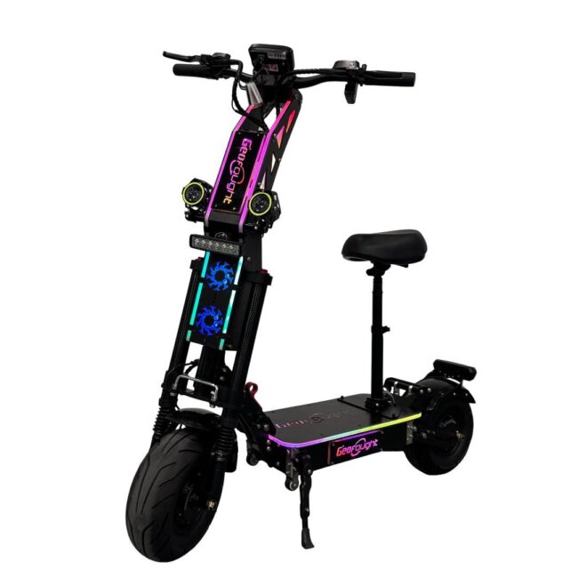 Adult electric scooter with seat for city commuting