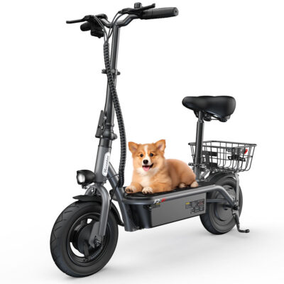 Convenient foldable electric scooter with seat for adults
