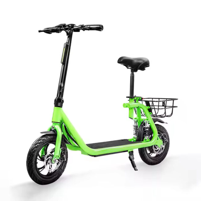 Portable fast adult electric scooter with seat for commuting