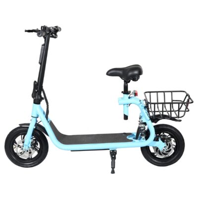 Portable fast adult electric scooter with seat for commuting