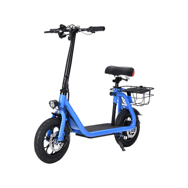 Portable fast adult electric scooter with seat for commuting