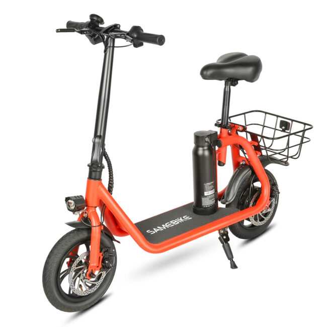 City two-wheel foldable electric scooter with seat for urban commuting