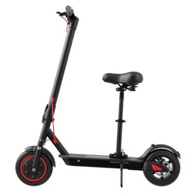 Foldable commuting electric scooter with seat for city travel