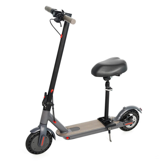 Foldable commuting electric scooter with seat for city travel