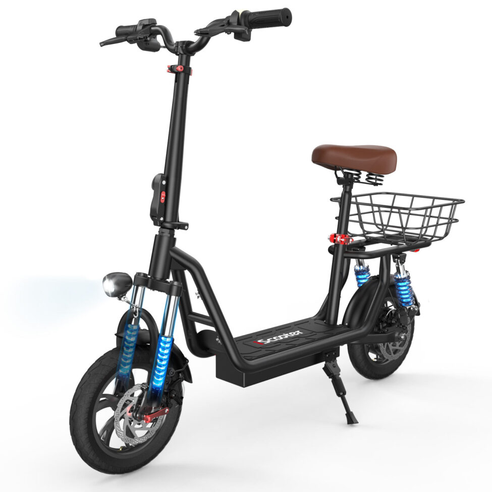 Foldable adult electric scooter with seat for urban use
