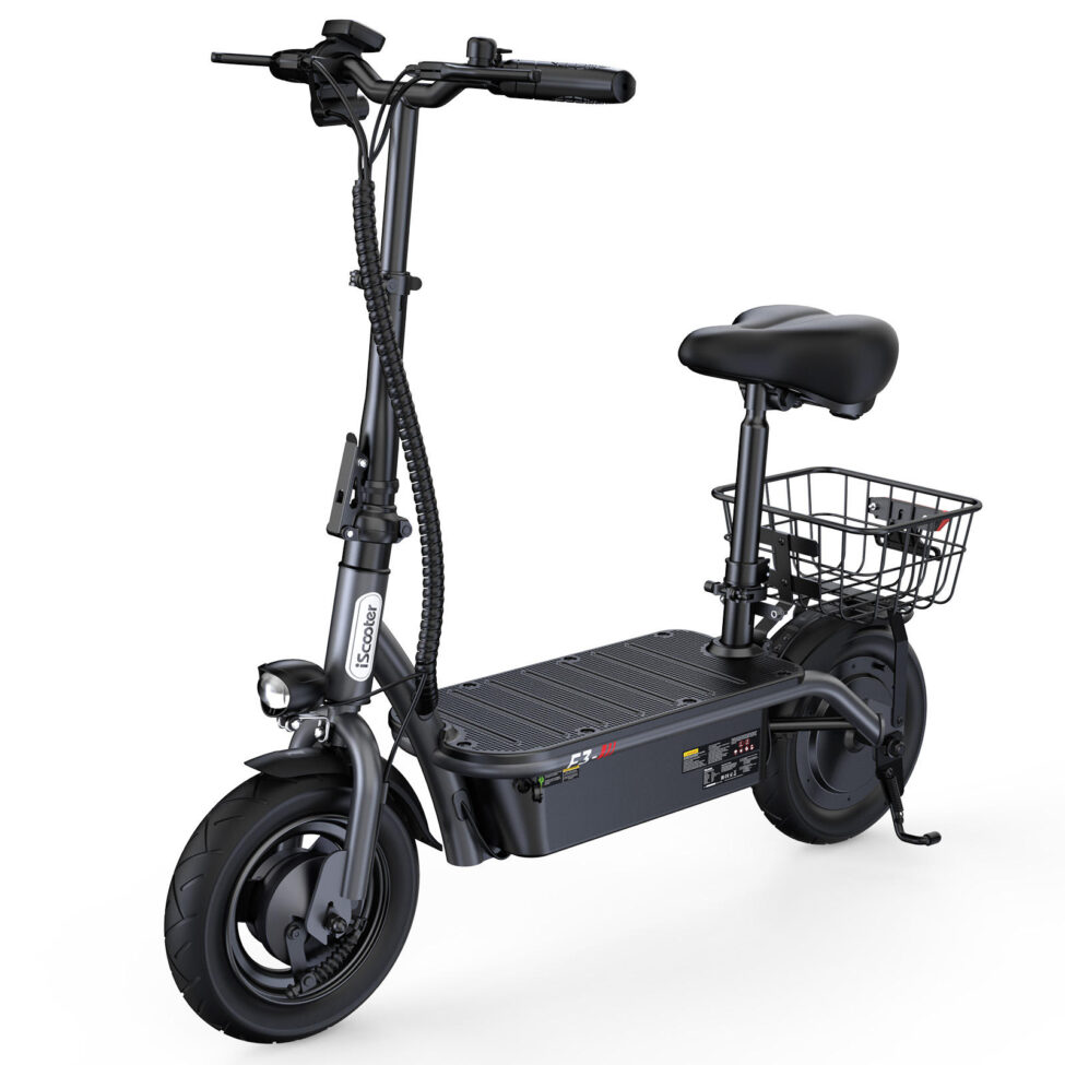 Lightweight foldable two-wheel adult electric scooter with seat for city use