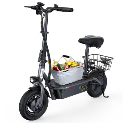 Lightweight foldable two-wheel adult electric scooter with seat for city use