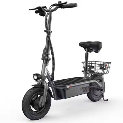Lightweight foldable two-wheel adult electric scooter with seat for city use