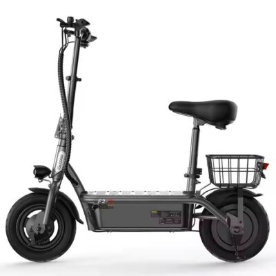 Lightweight foldable two-wheel adult electric scooter with seat for city use
