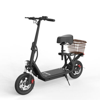 Portable self-balancing foldable electric scooter with seat for adults