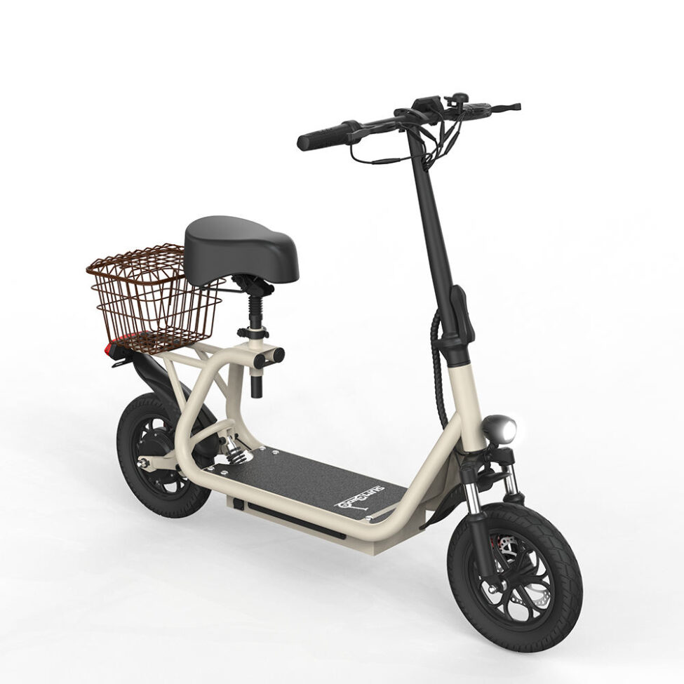 Portable self-balancing foldable electric scooter with seat for adults