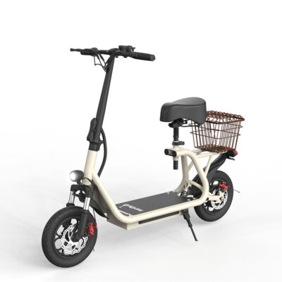 Portable self-balancing foldable electric scooter with seat for adults