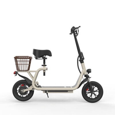 Portable self-balancing foldable electric scooter with seat for adults