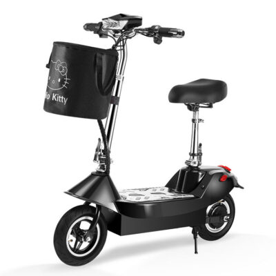 Two-wheel foldable electric scooter with seat for daily commuting
