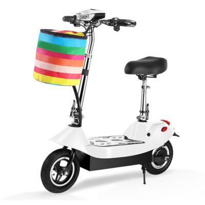 Two-wheel foldable electric scooter with seat for daily commuting