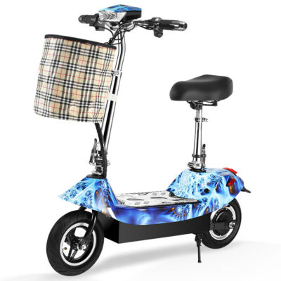 Two-wheel foldable electric scooter with seat for daily commuting