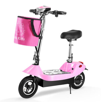 Two-wheel foldable electric scooter with seat for daily commuting